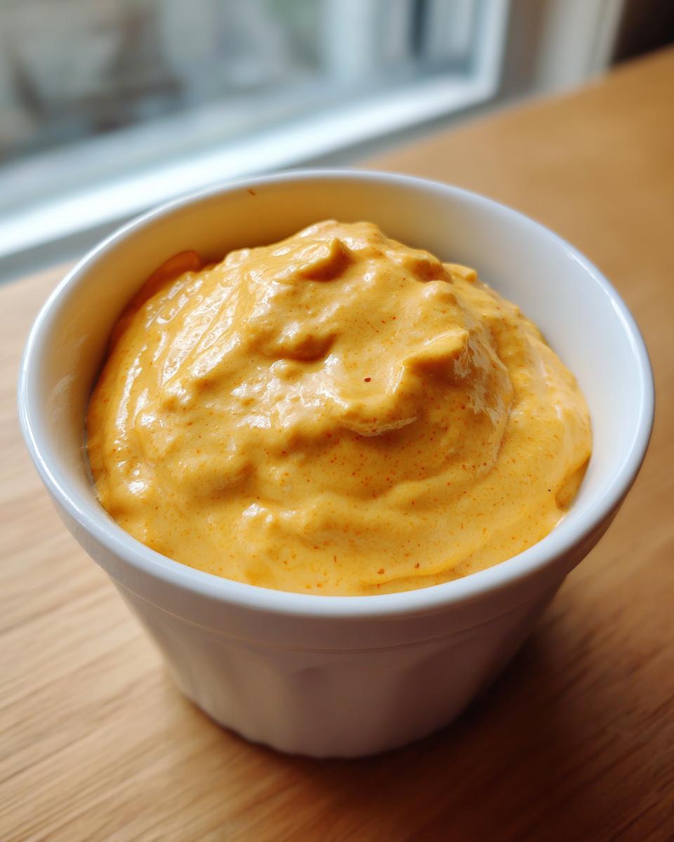 A close-up of thick, creamy, orange beer cheese dip served in a small white ramekin on a wooden surface.