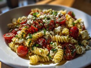 feta mediterranean pasta salad - Featured